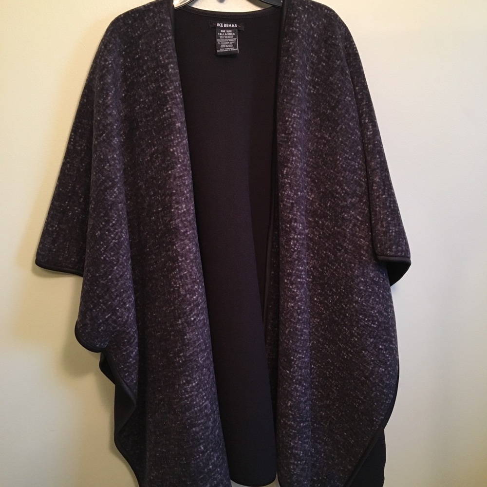 Ike Behar Black and Grey Marbled Drape, One Size‎ Fits All